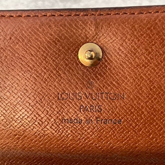 Vintage Louis Vuitton Wallet Card Holder Brown leather Made in France Authentic - Picture 5 of 11
